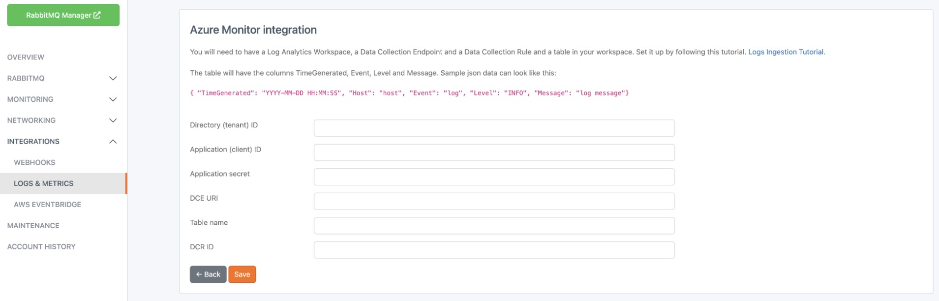 Coralogix Log Integration - CloudAMQP