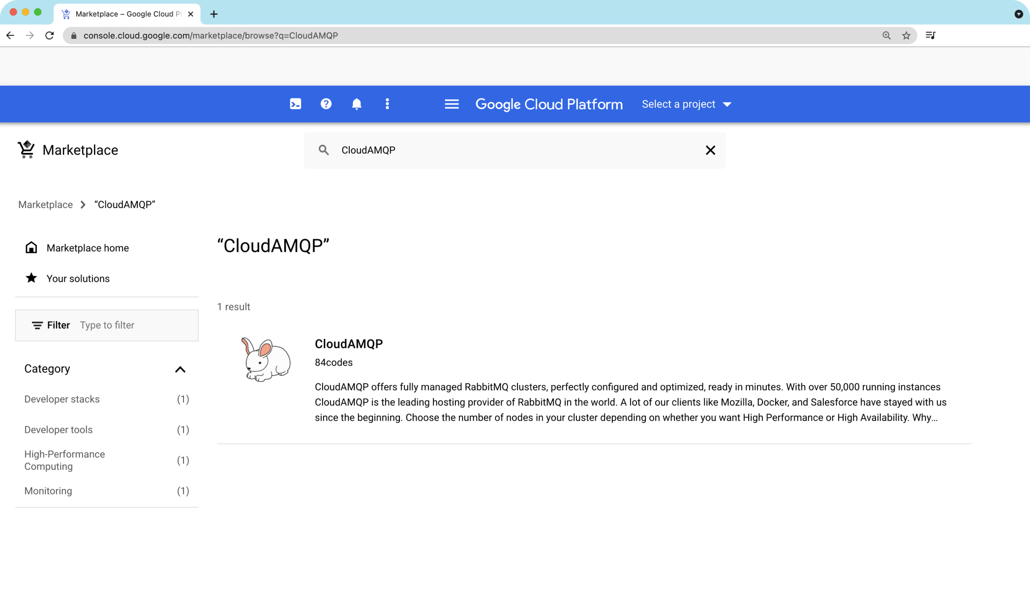 CloudAMQP on Google Marketplace