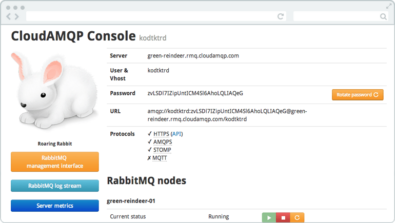 Metrics console link