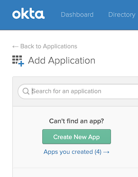 Saml Okta Create New app 