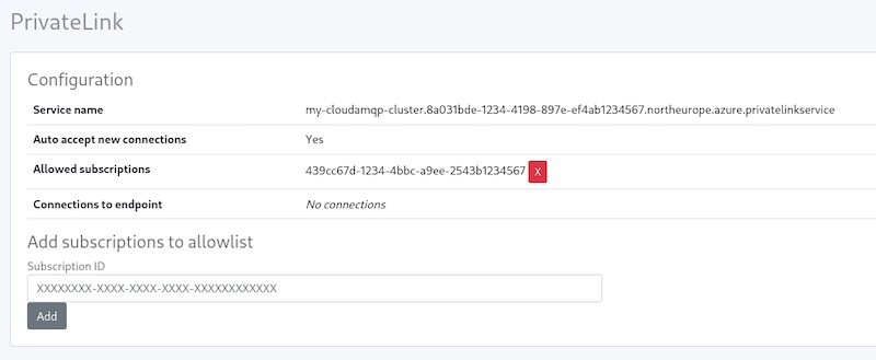 PrivateLink Configuration