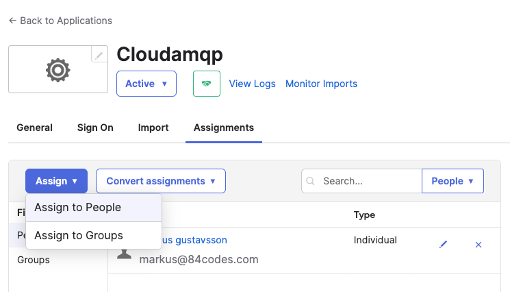 Okta assign users