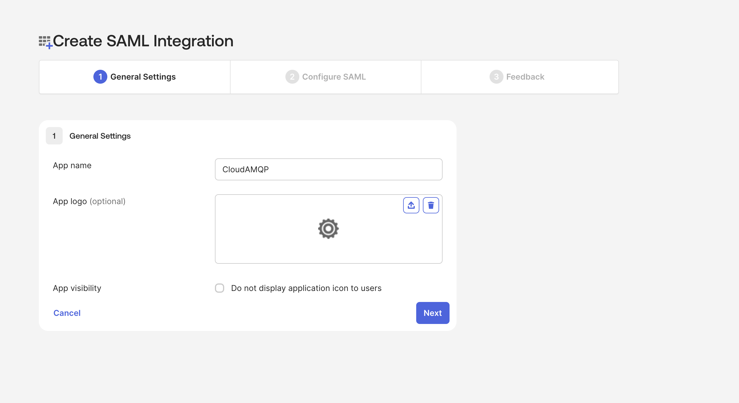 Saml Okta Create app next